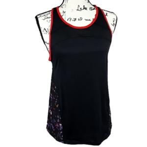 Champion C9 Tank Top Womens Size M Duo Dry Black Red Athletic Wicking